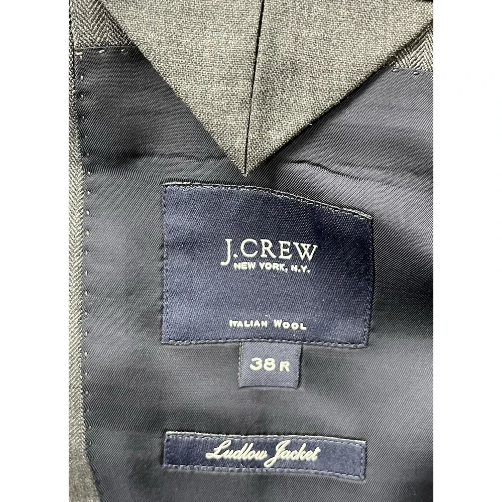 J Crew Ludlow Blazer Men 38R Gray Italian Wool‎ Preppy Classic Jacket Suit Coat